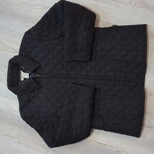 Pendleton Black Quilted Jacket Full Zip Thick Warm Size M Long Sleeve